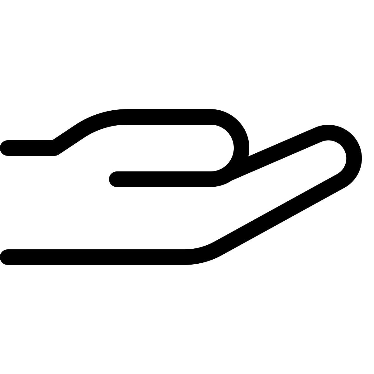 forma thin style palm up hand icon