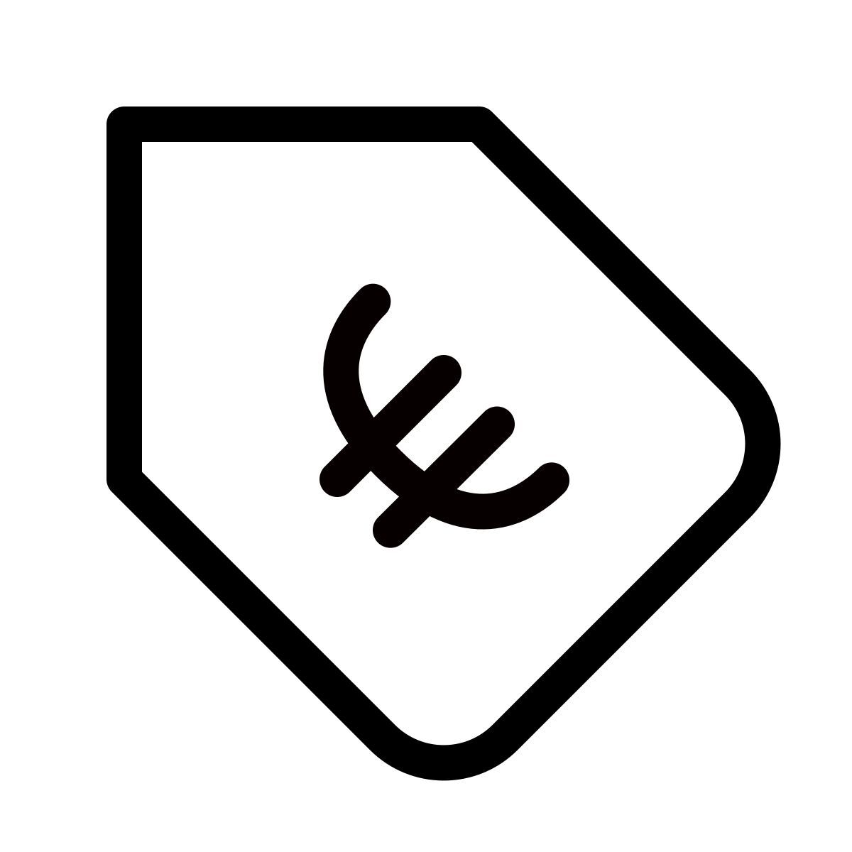 forma thin style euro preisschild icon