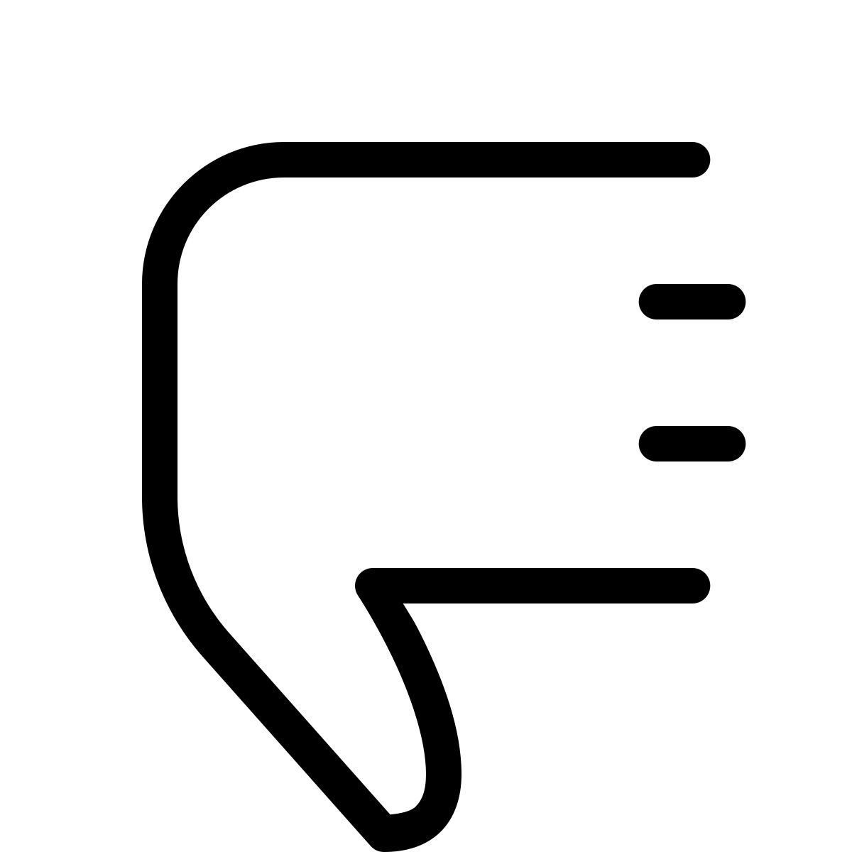 forma thin style pouces vers le bas icon