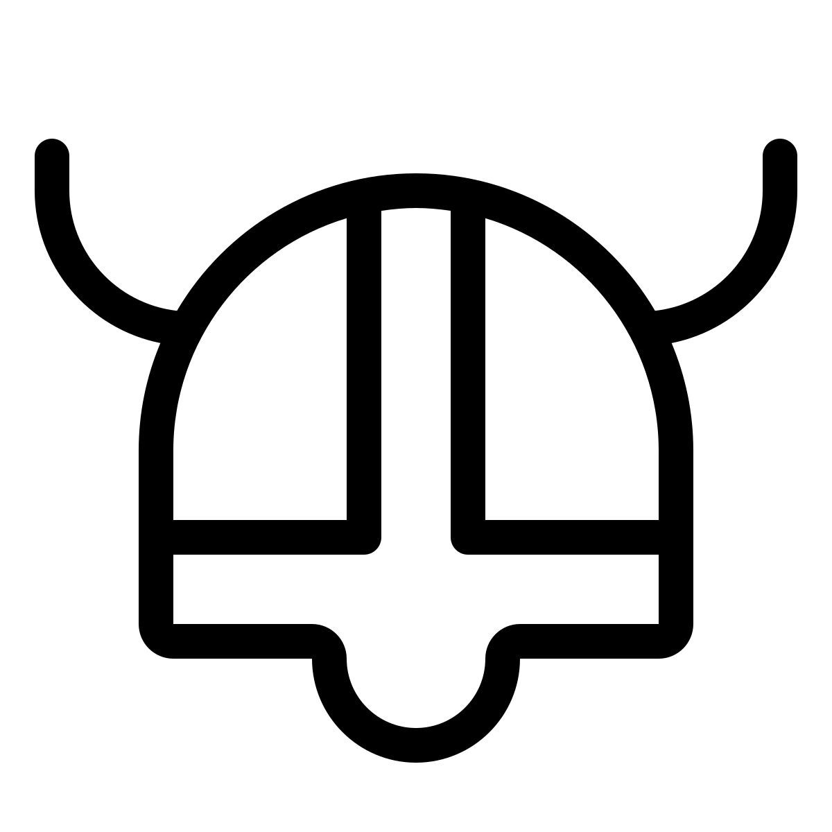 forma thin style casco de vikingo icon