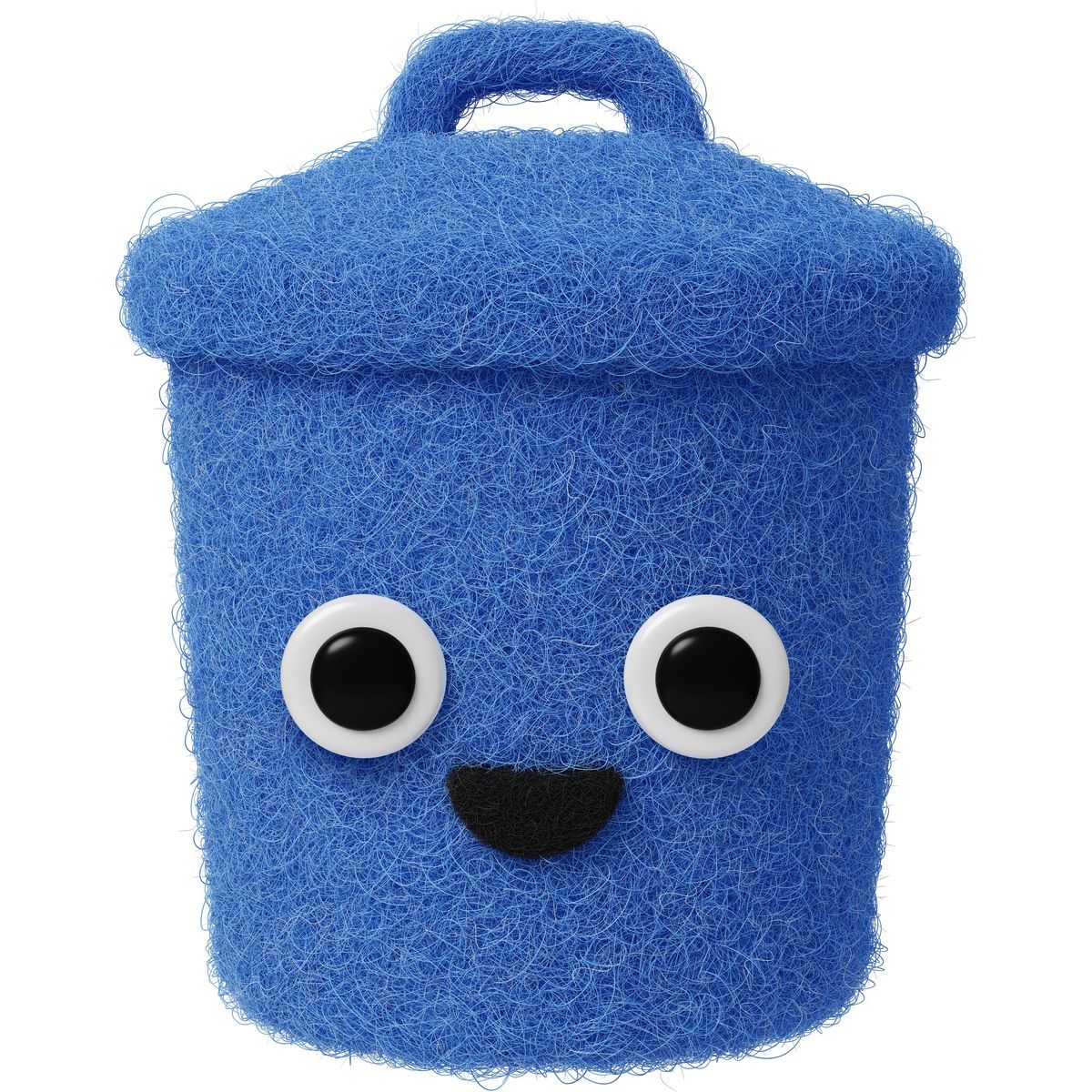 fuzzy style cute trash bin icon