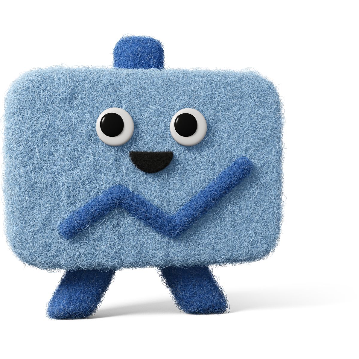 fuzzy style tablet with statistics icon