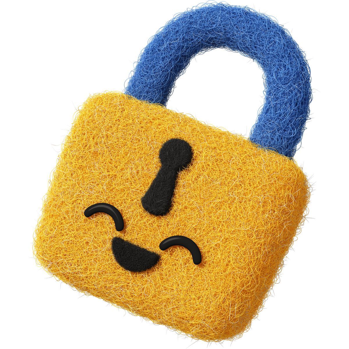 fuzzy style yellow padlock icon