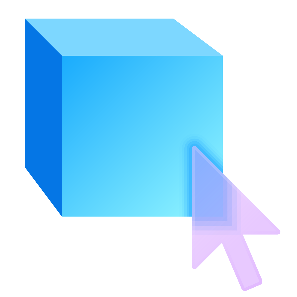 glassmorphism style 3d select icon