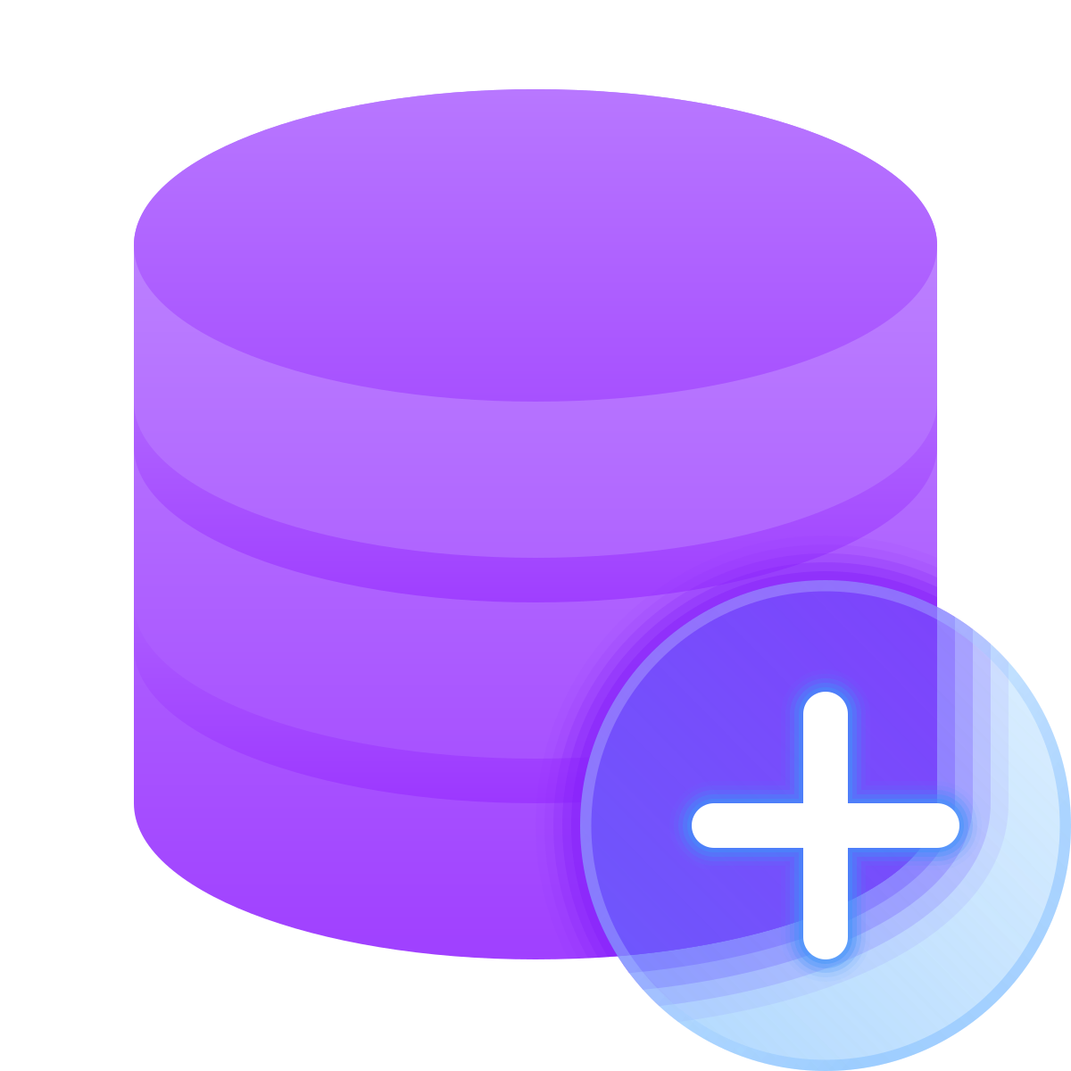 glassmorphism style add database icon