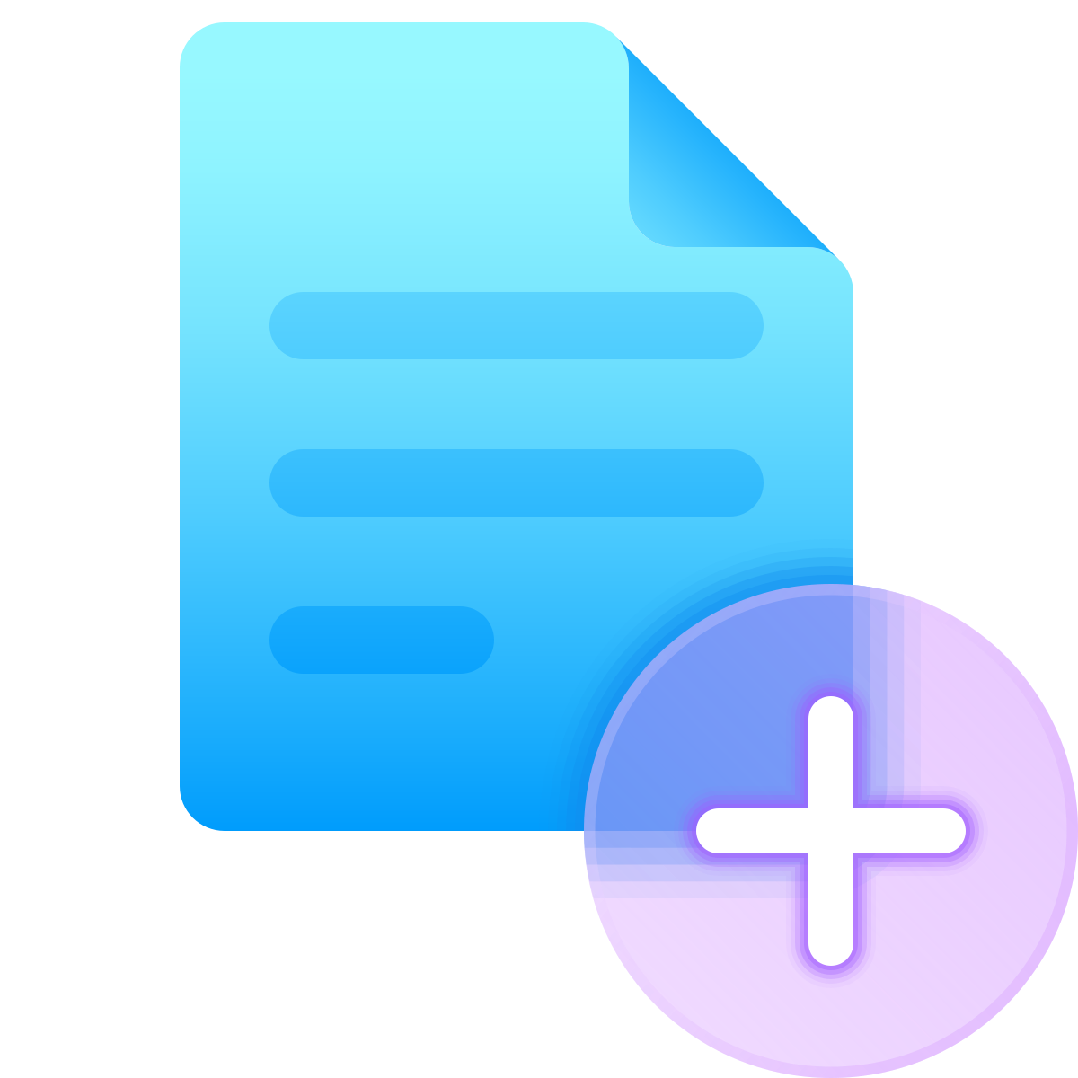 glassmorphism style add file icon