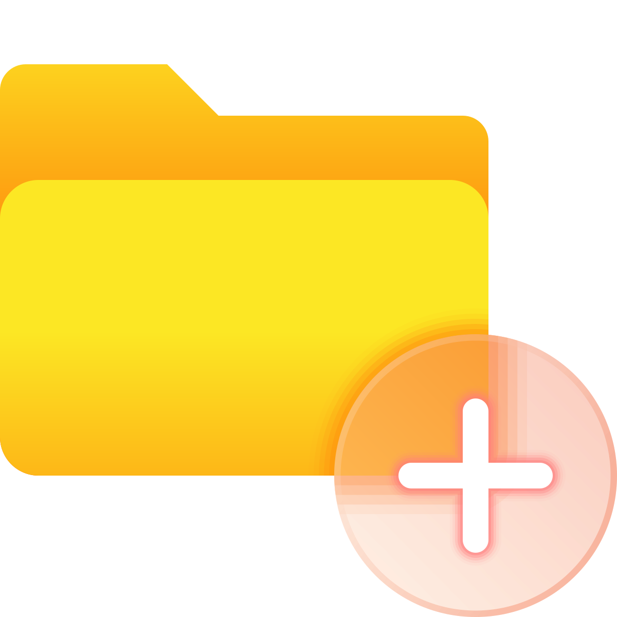 glassmorphism style add folder icon