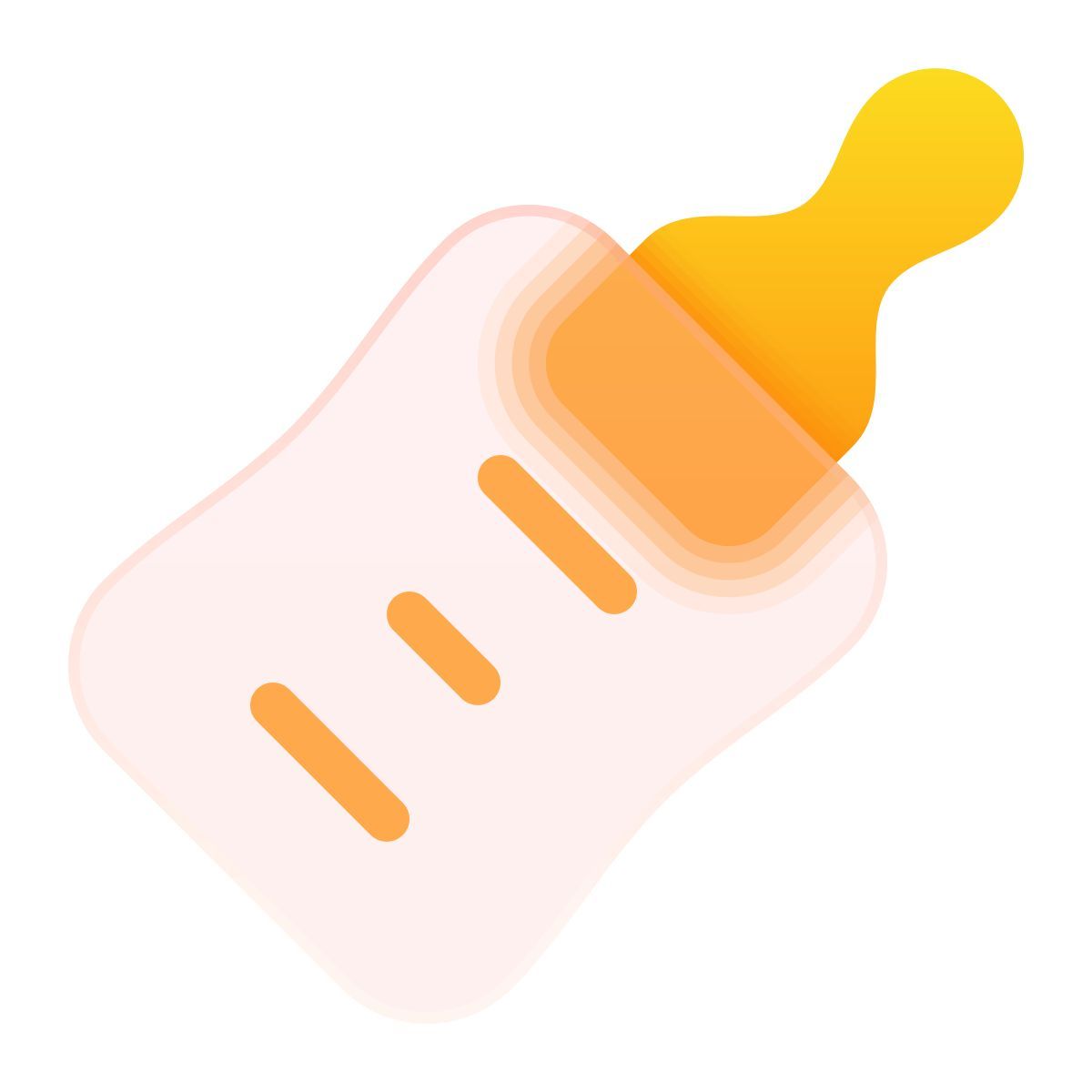 glassmorphism style 婴儿奶瓶 icon