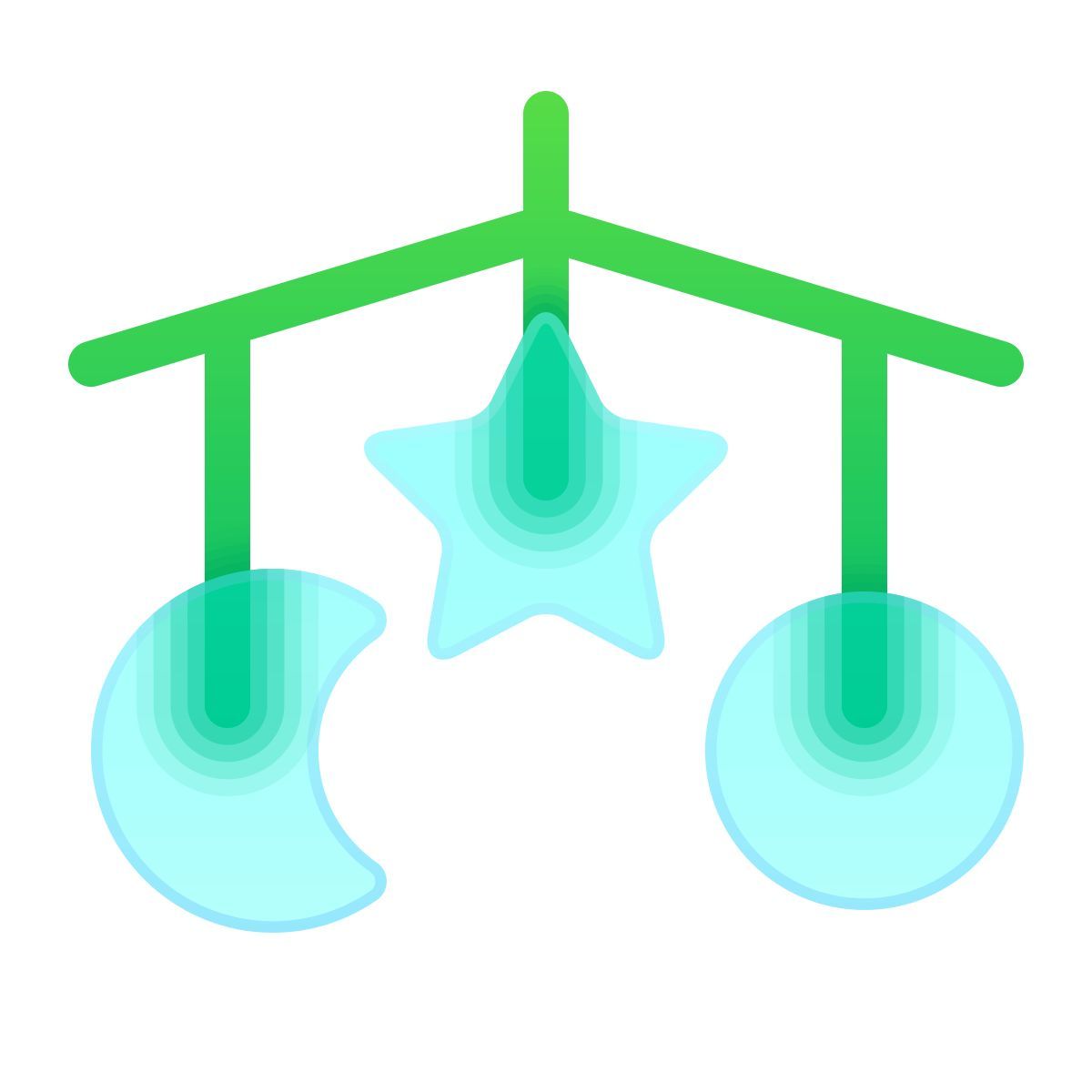 glassmorphism style baby mobile icon