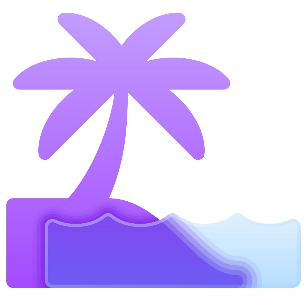 glassmorphism 风格 海滩 图标