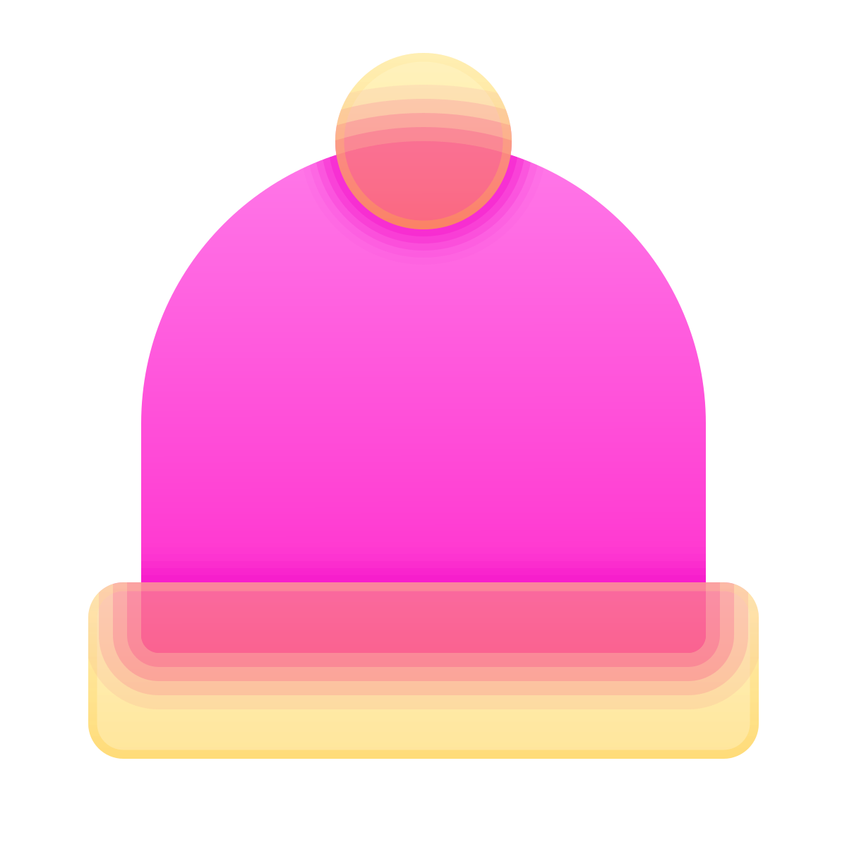 glassmorphism style beanie icon