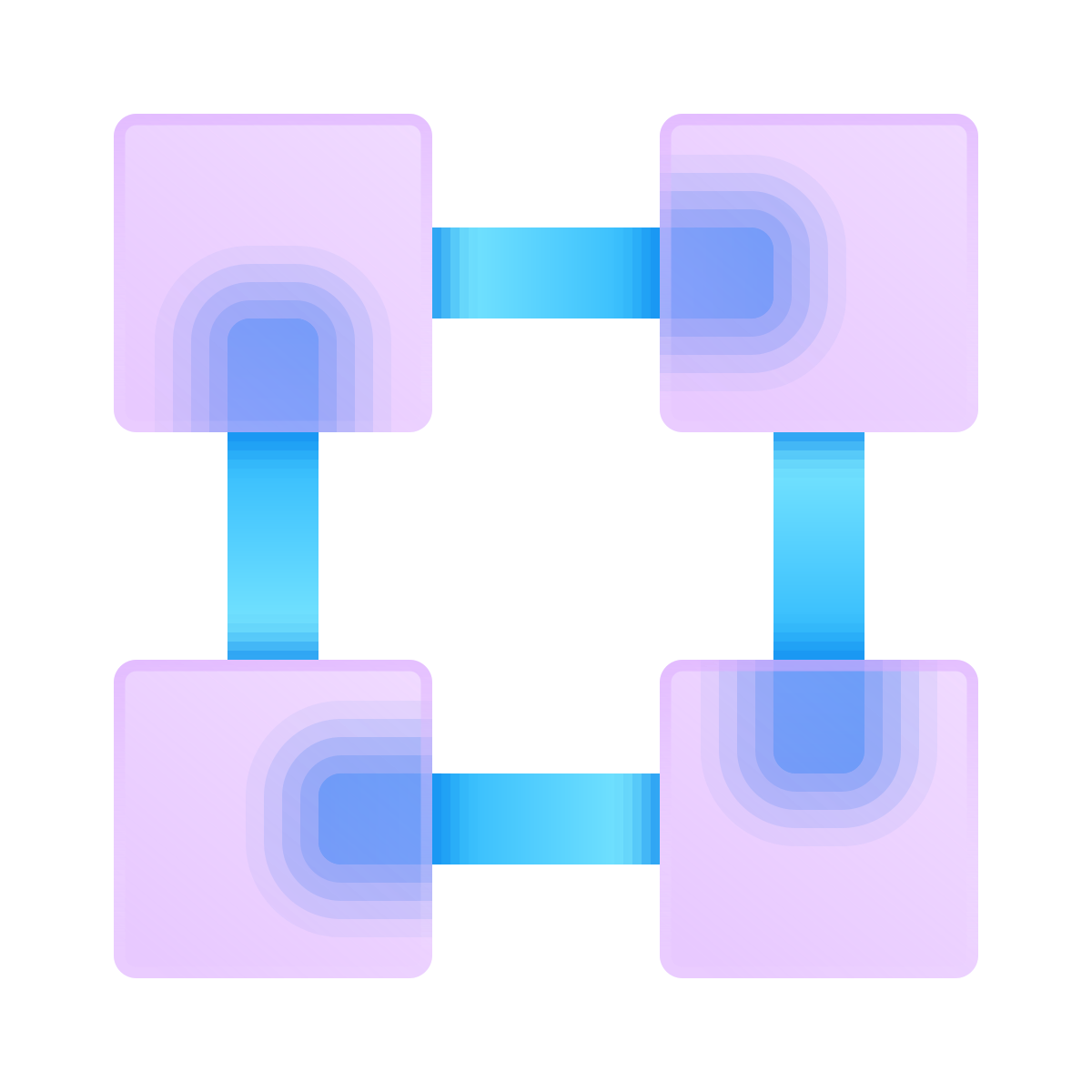glassmorphism style blockchain technology icon