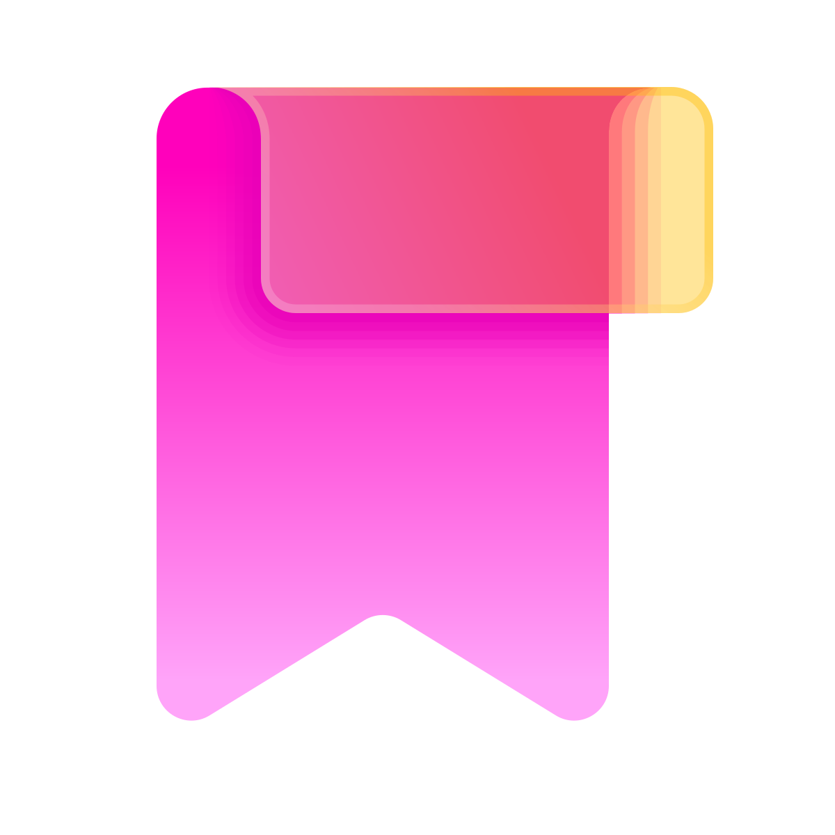 glassmorphism style bookmark ribbon icon
