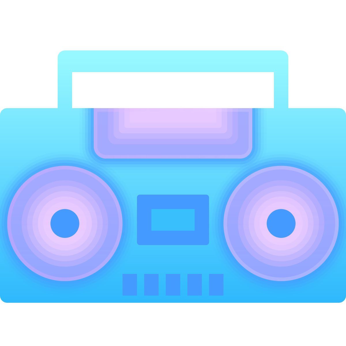 glassmorphism style stereo portatile icon