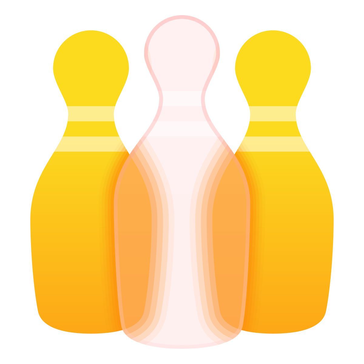 glassmorphism スタイル ボウリングのピン アイコン
