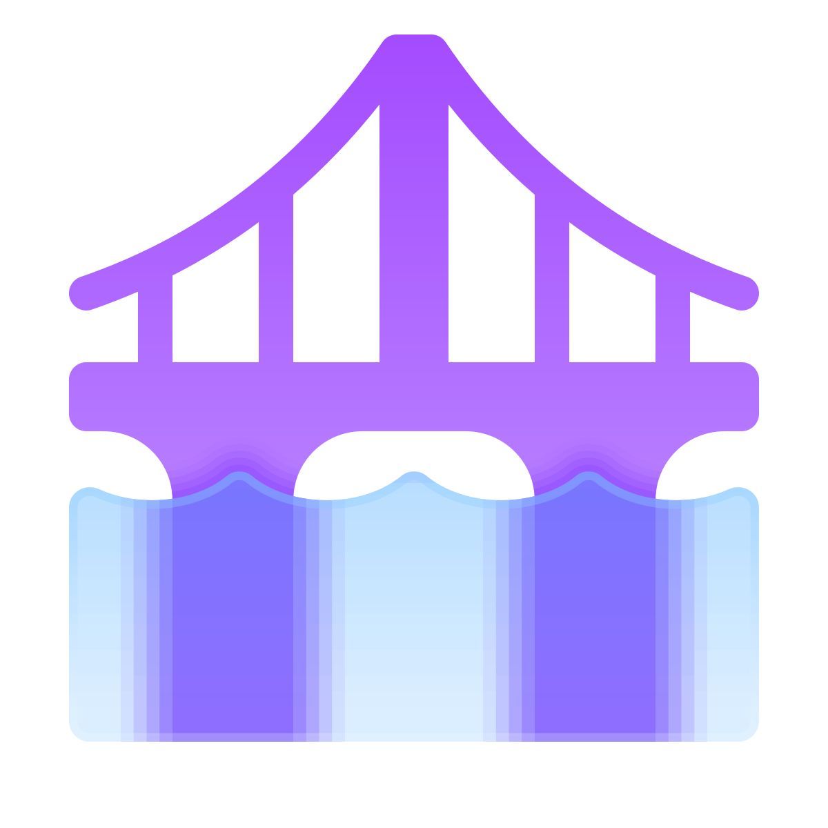 glassmorphism style pont icon