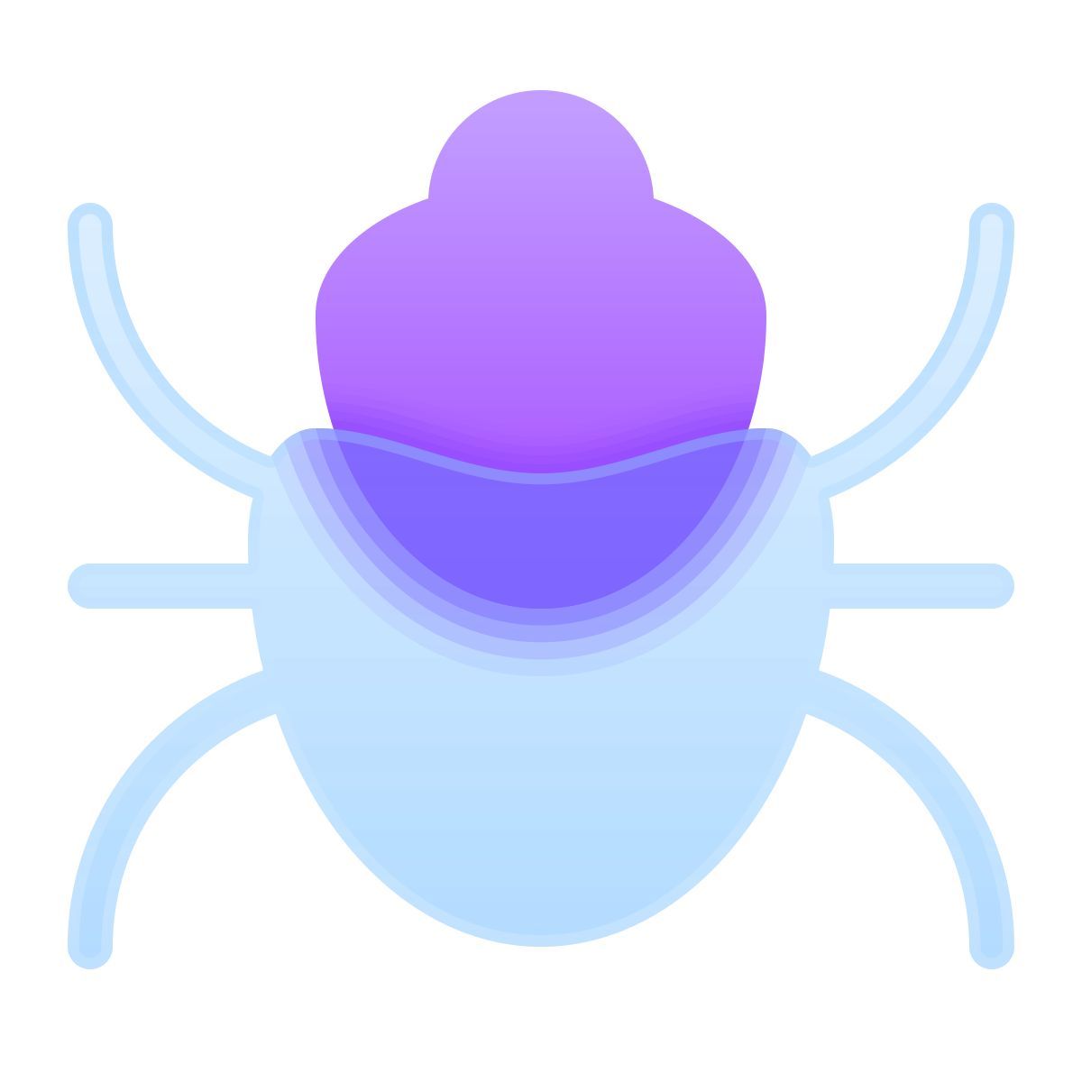 glassmorphism style bug icon