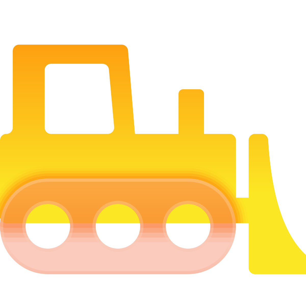 glassmorphism style bulldozer icon