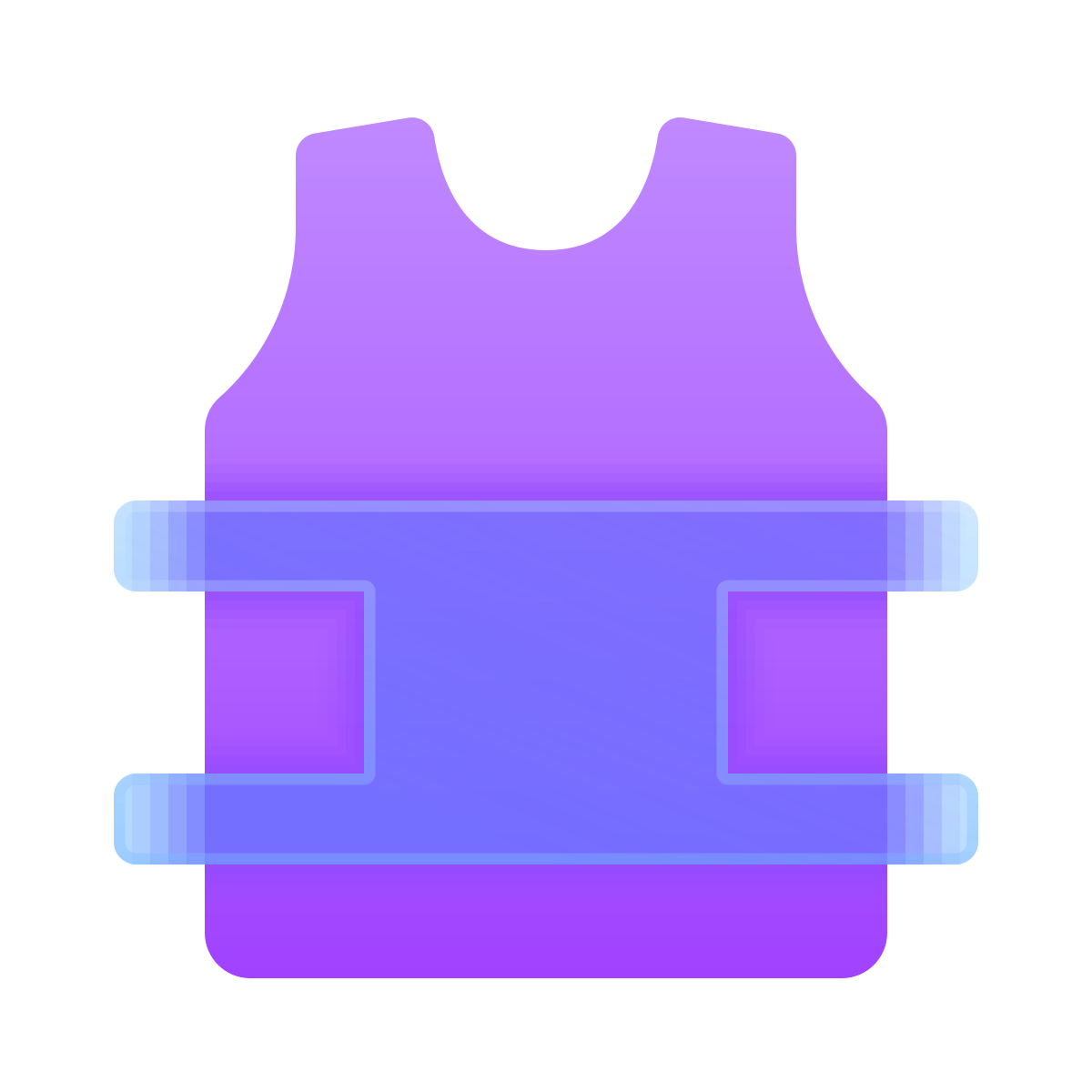 glassmorphism style bulletproof vest icon