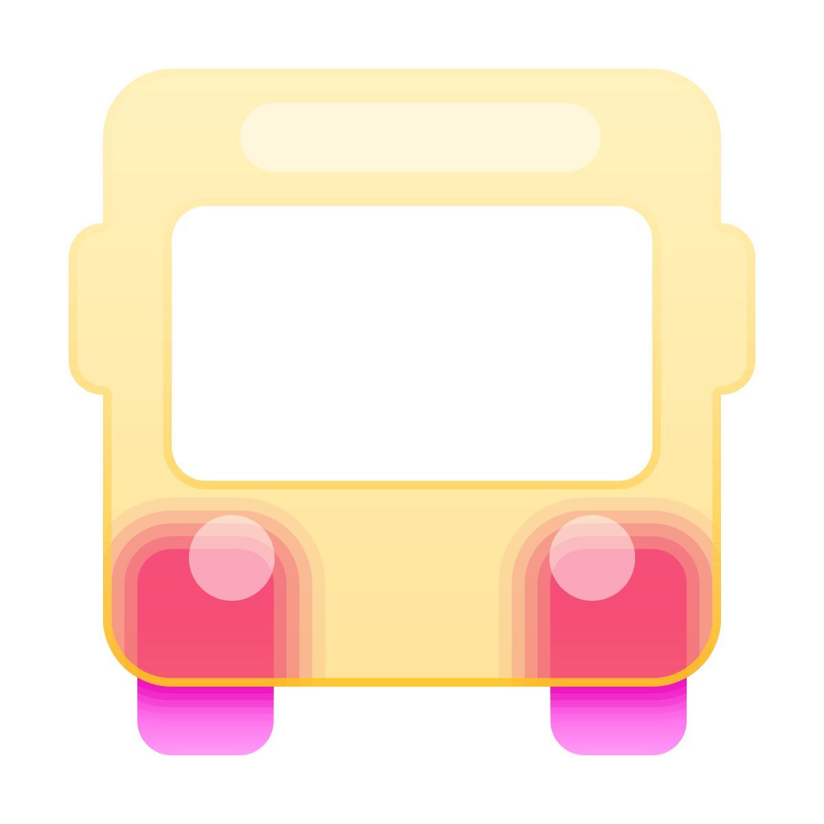 glassmorphism Stil bus Icon