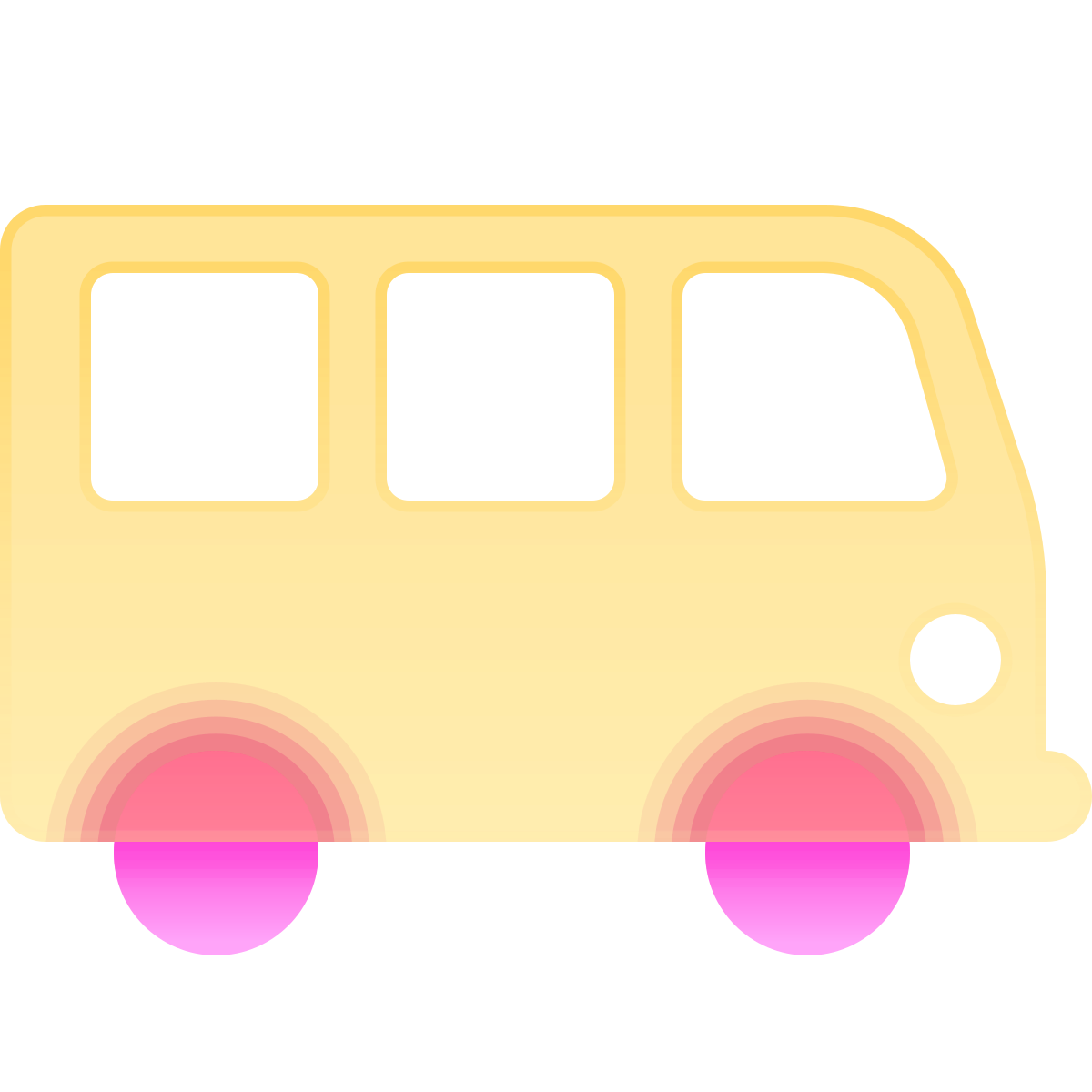 glassmorphism style bus2 icon