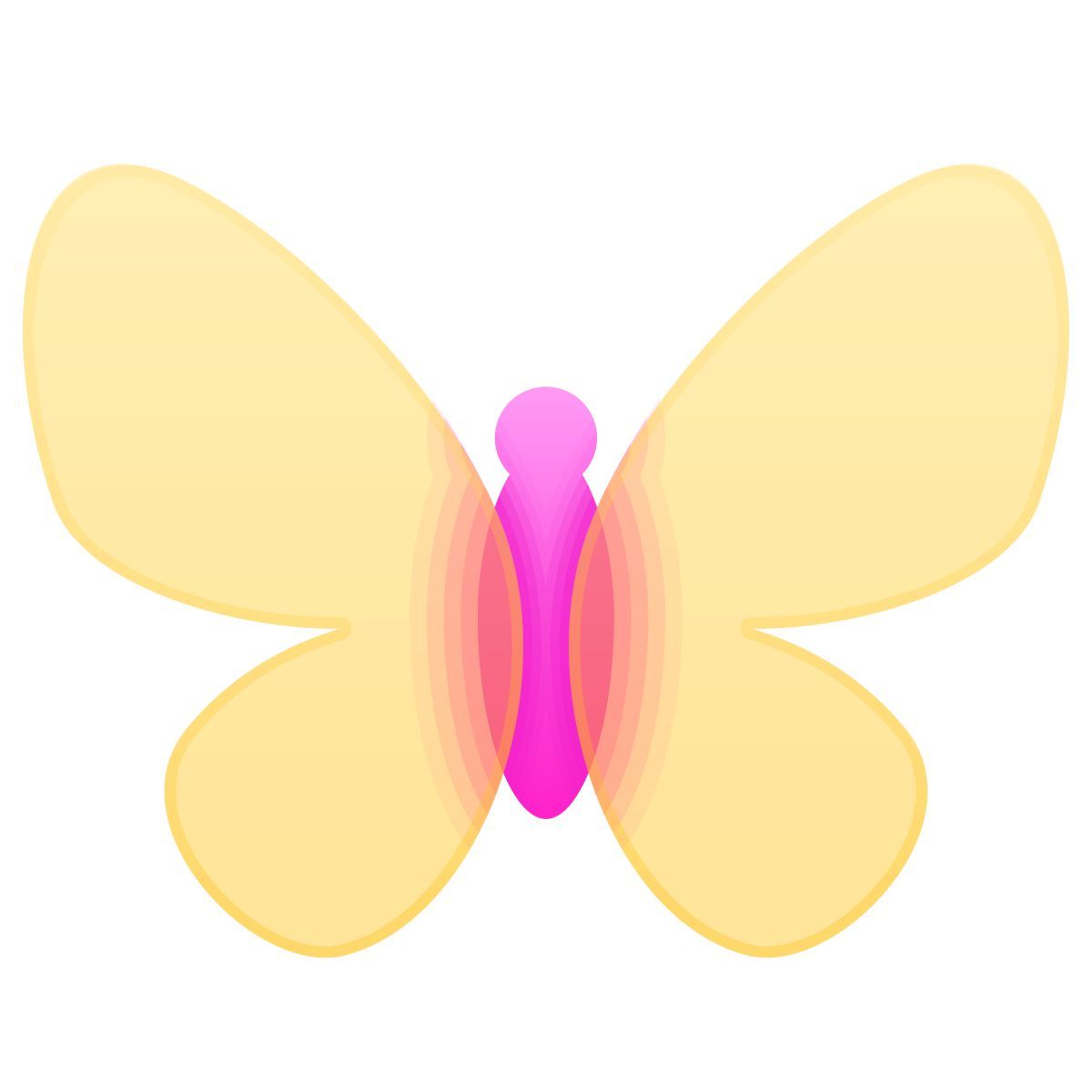 glassmorphism style бабочка icon