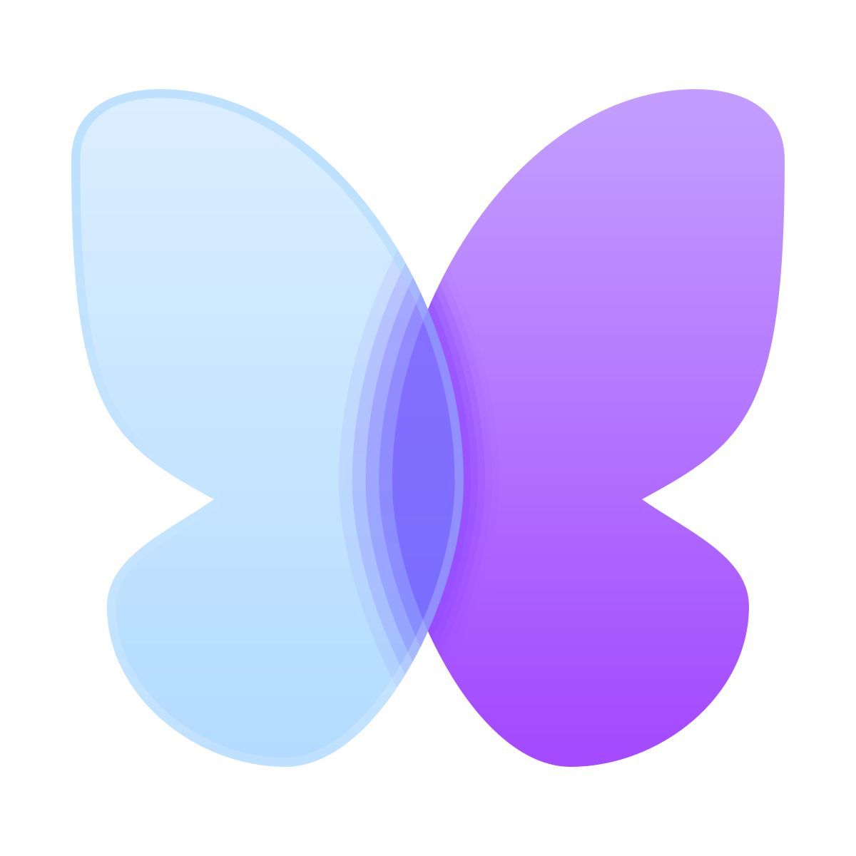 glassmorphism style бабочка icon