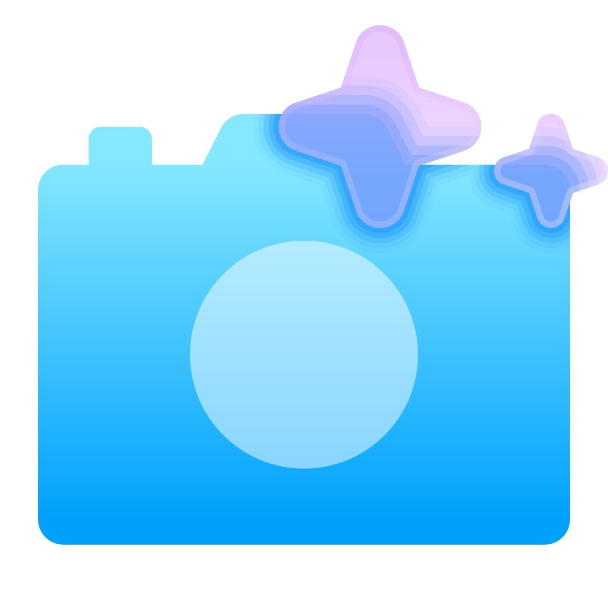 glassmorphism style camera intelligence icon