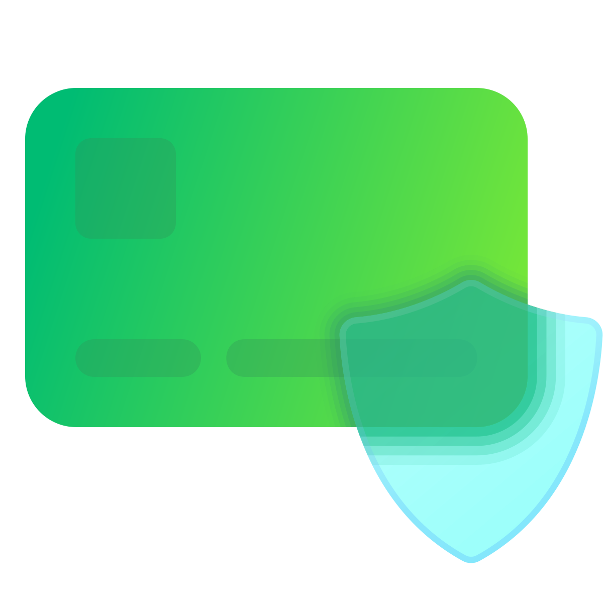 glassmorphism style card security icon