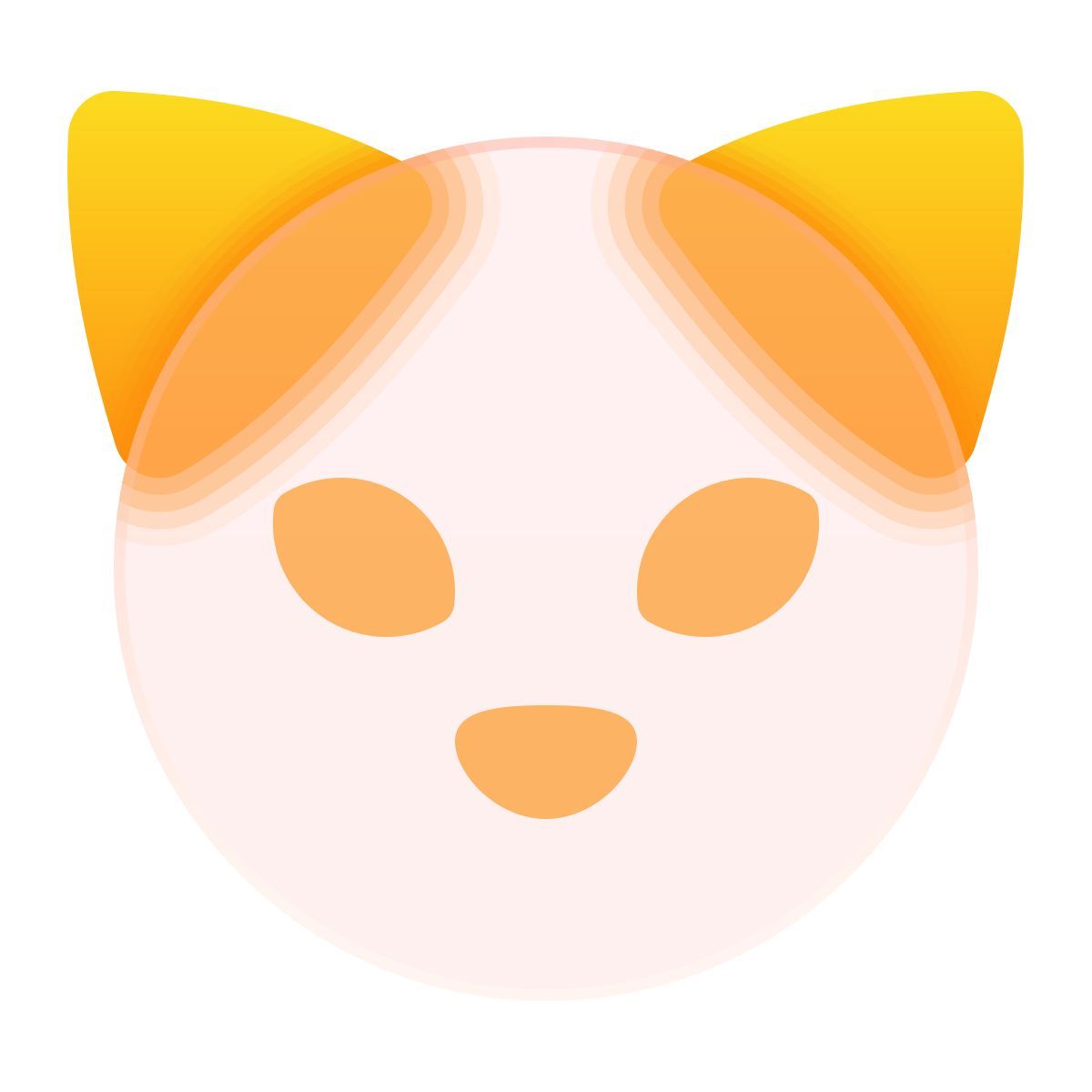 glassmorphism style голова кошки icon