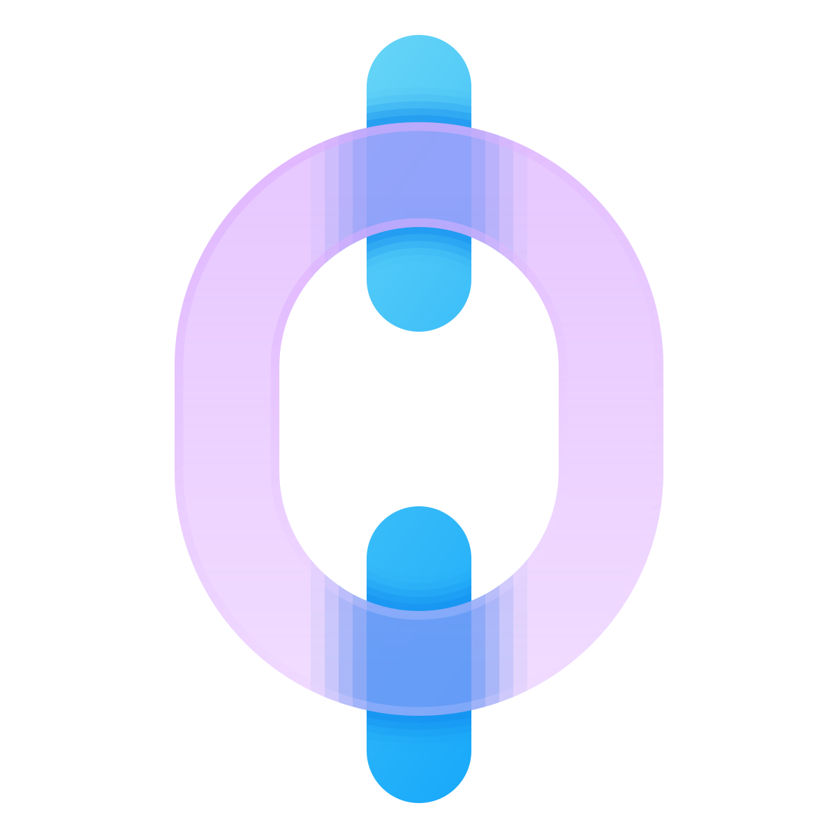 glassmorphism style chain intermidiate icon