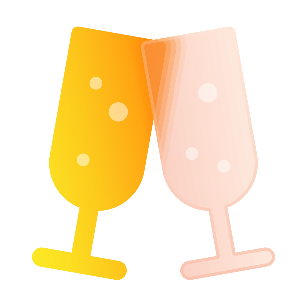 glassmorphism style champagne icon
