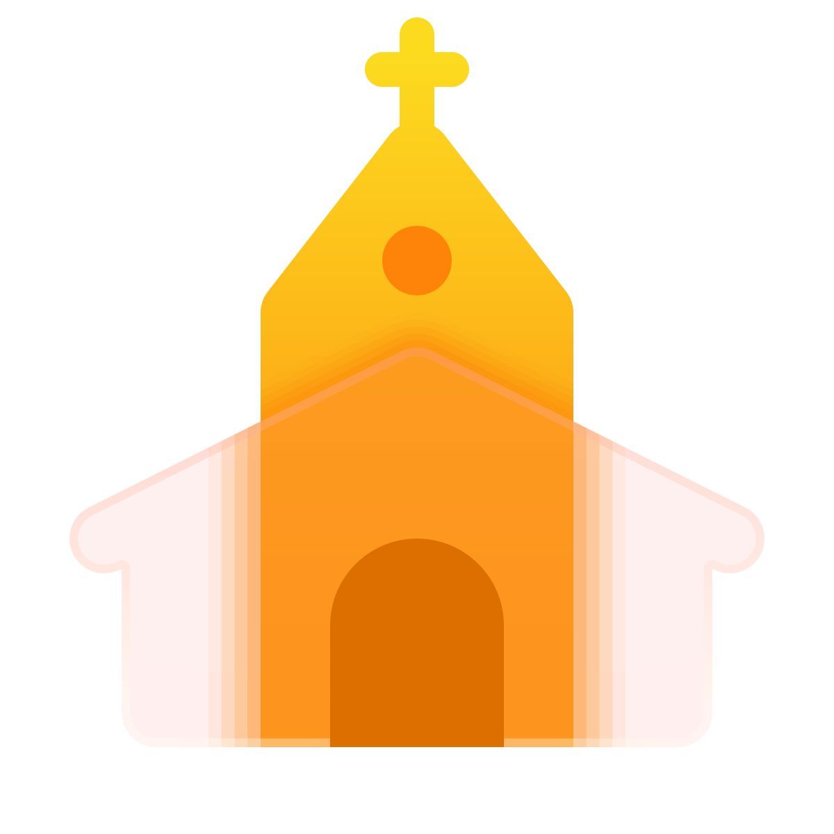 glassmorphism style chapel icon