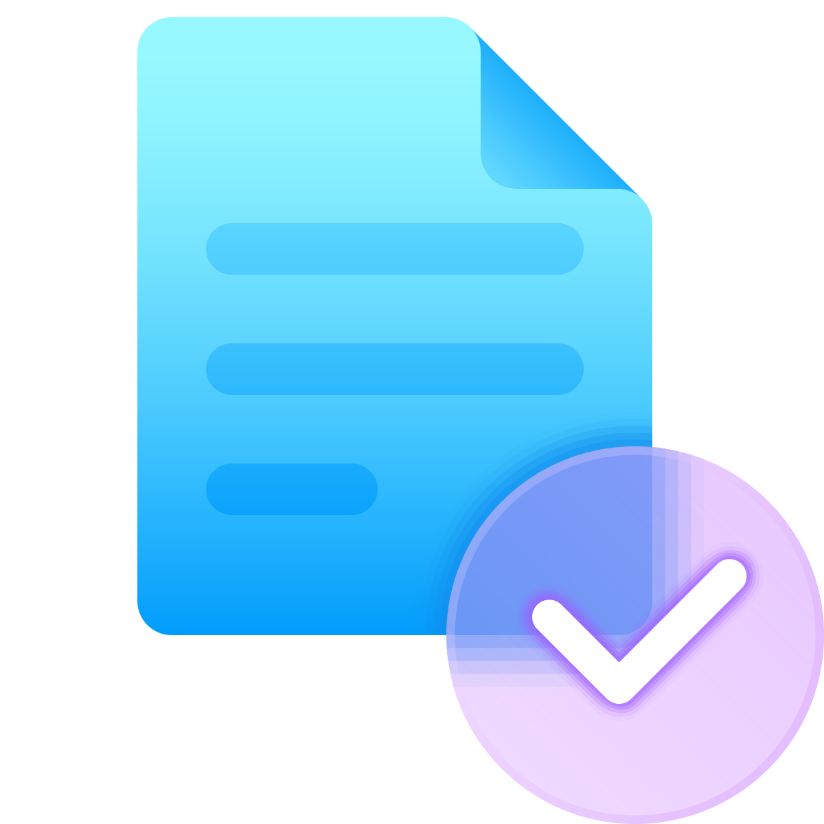 glassmorphism style check file icon