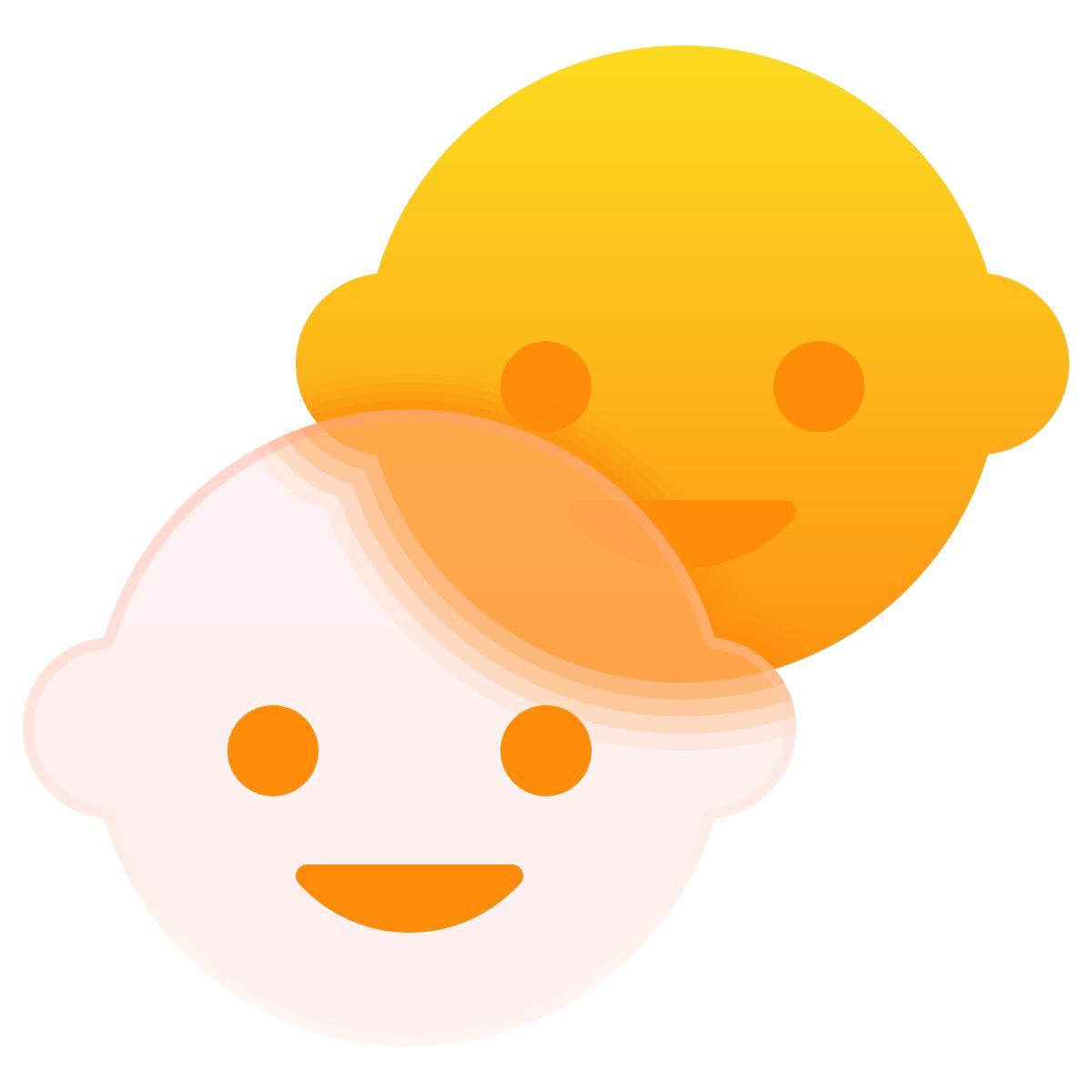 glassmorphism style лица детей icon