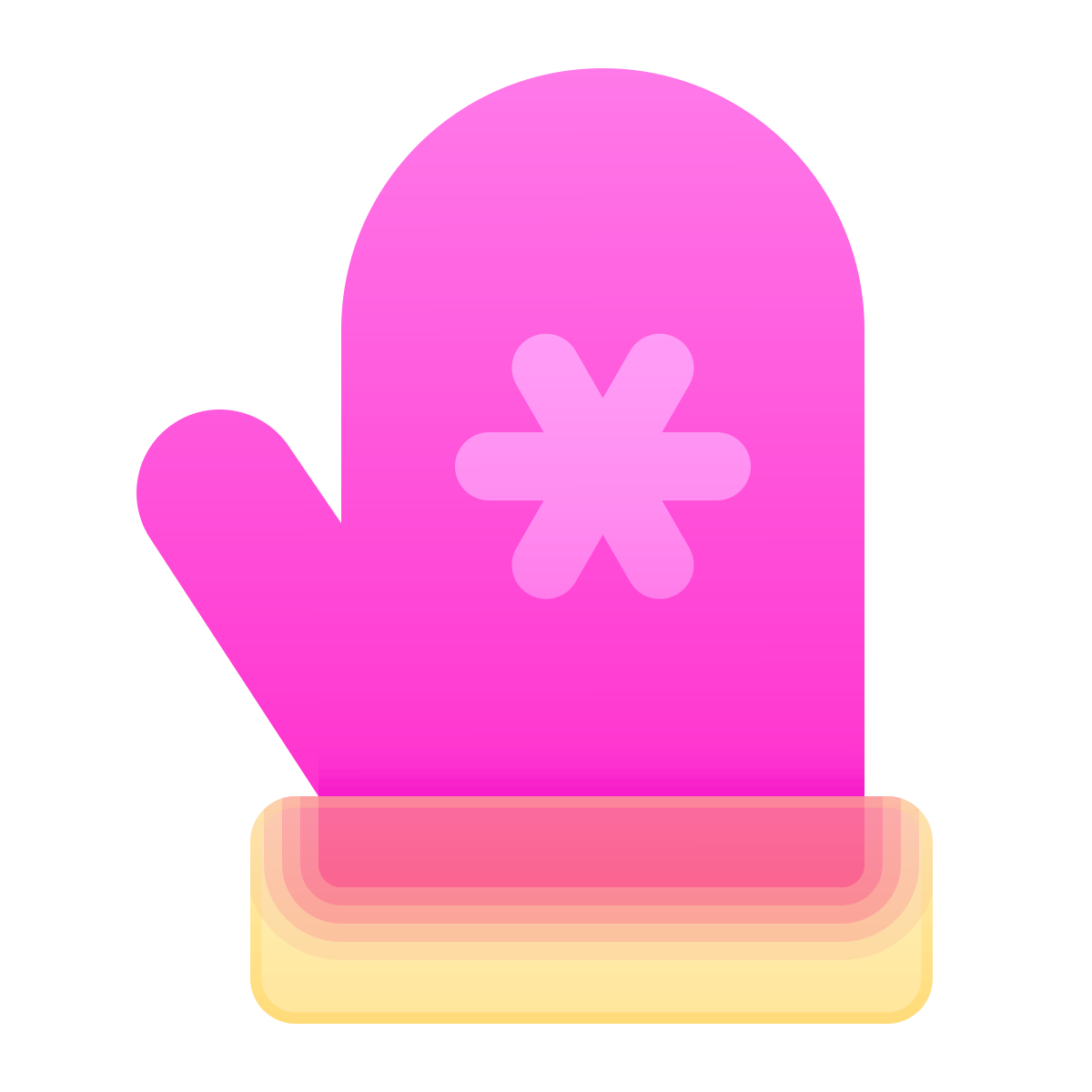 glassmorphism style christmas mitten icon