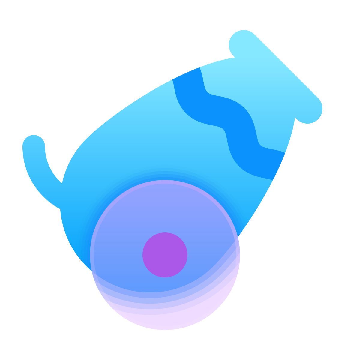 glassmorphism style 서커스 대포 icon