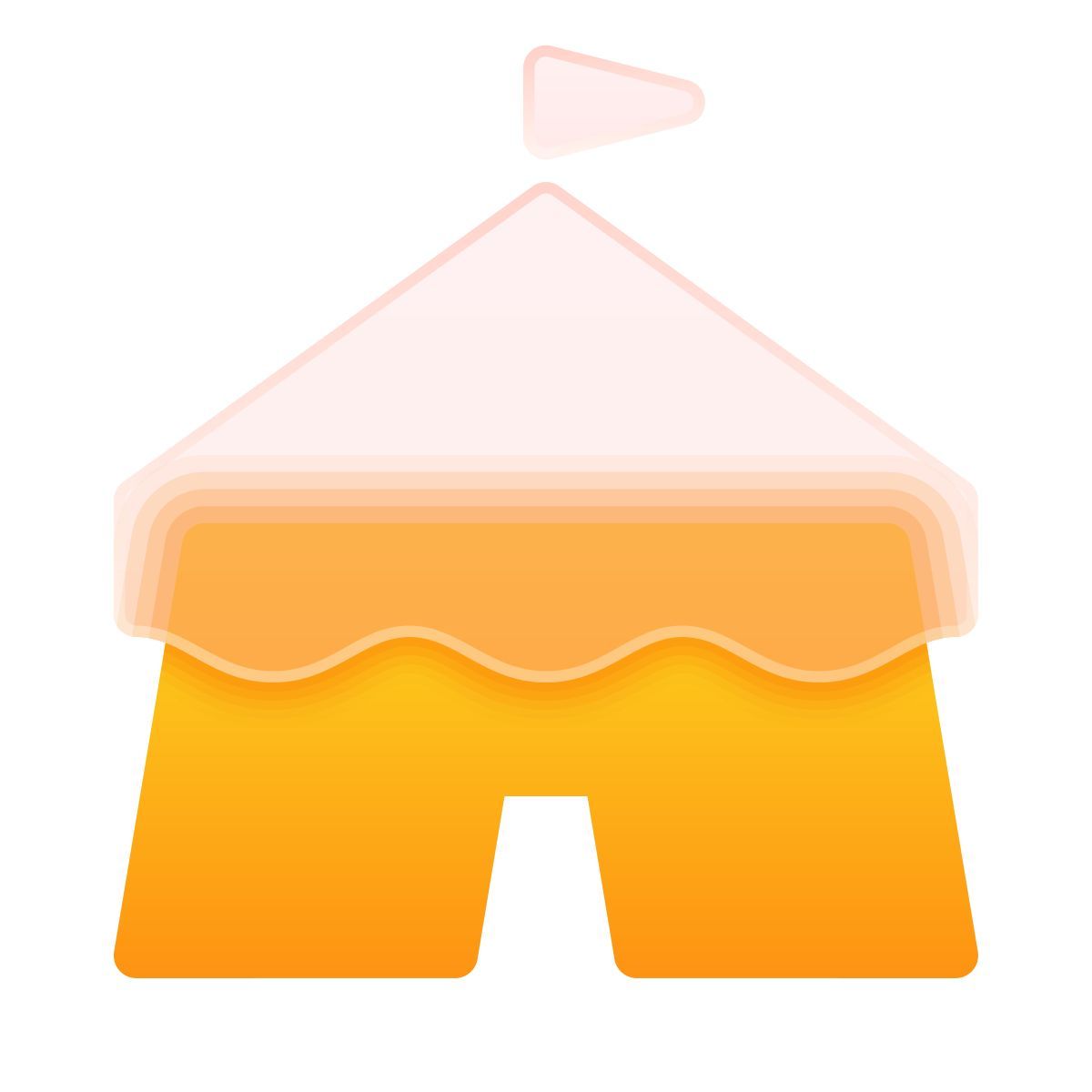 glassmorphism style circus tent icon