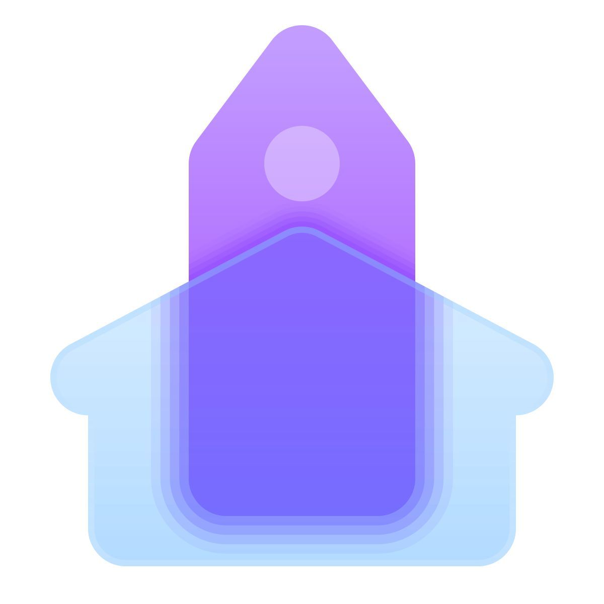 glassmorphism style city church icon