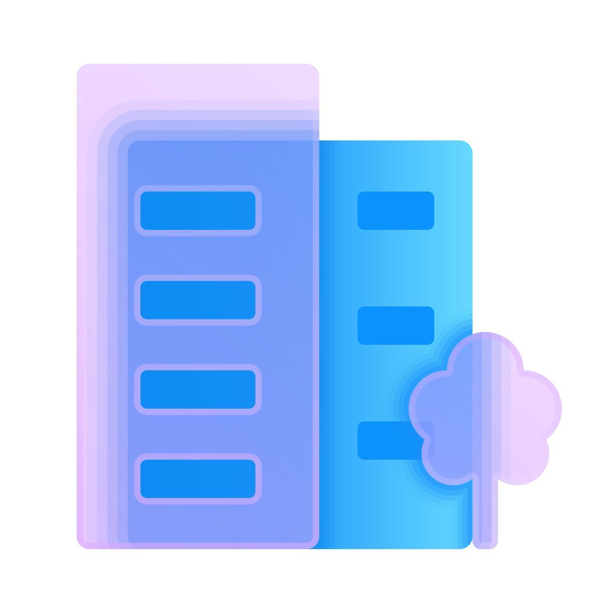 glassmorphism style 城市 icon