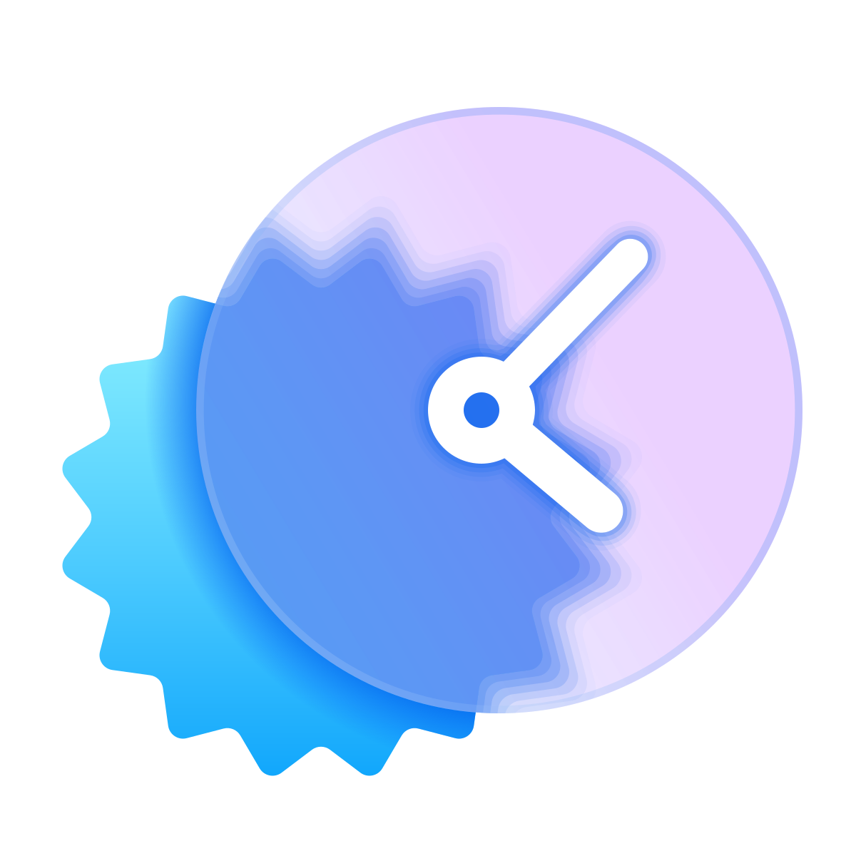 glassmorphism style clock icon