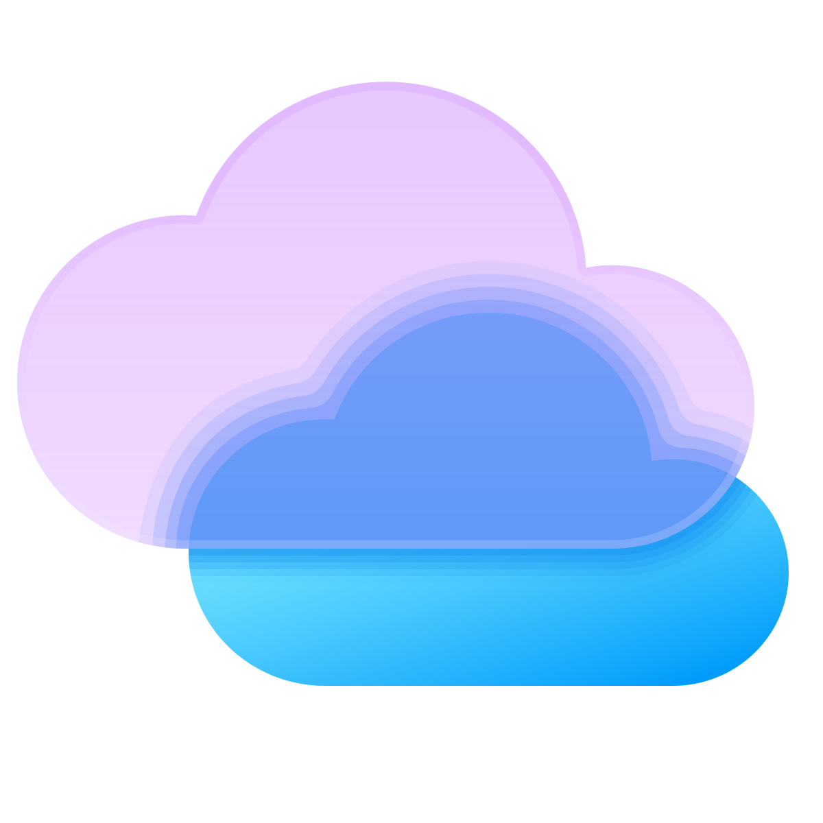 glassmorphism style clouds icon