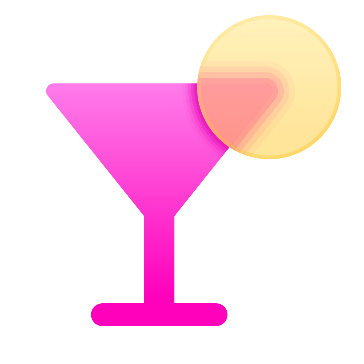 glassmorphism style cocktail icon