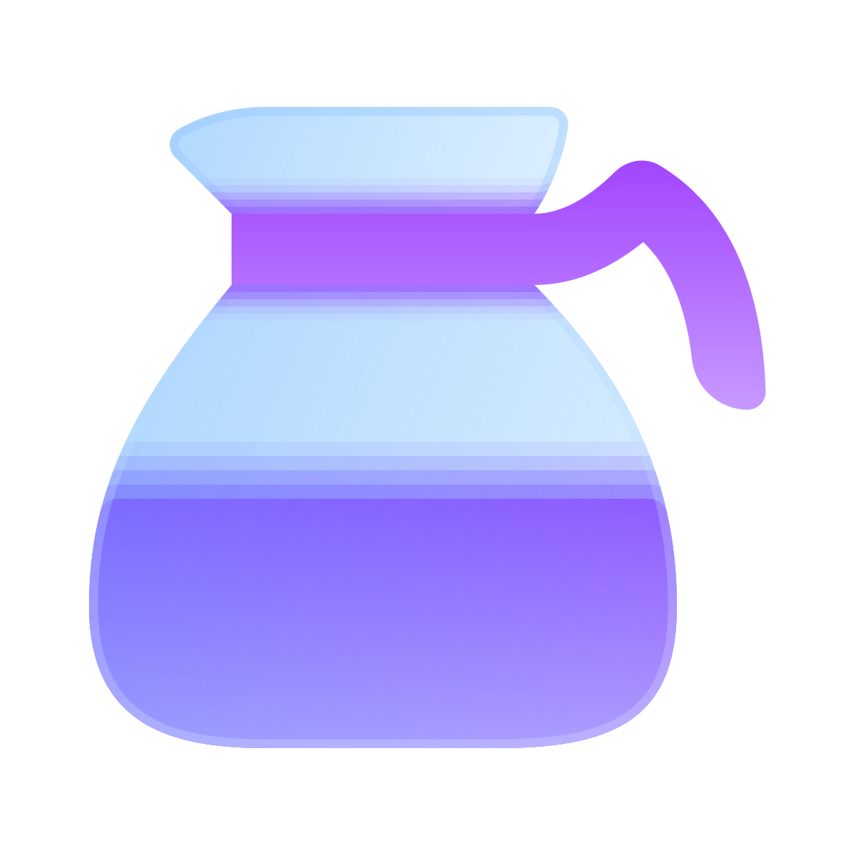 glassmorphism style coffee pot icon
