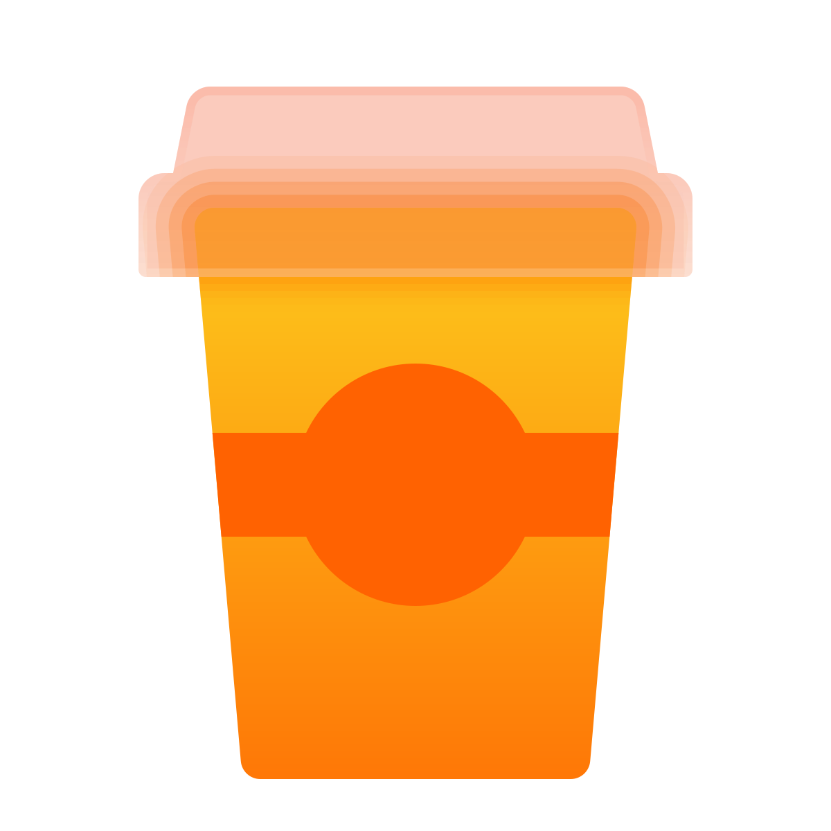 glassmorphism style coffee to go icon