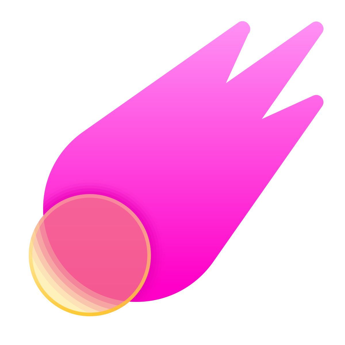 glassmorphism style 彗星 icon