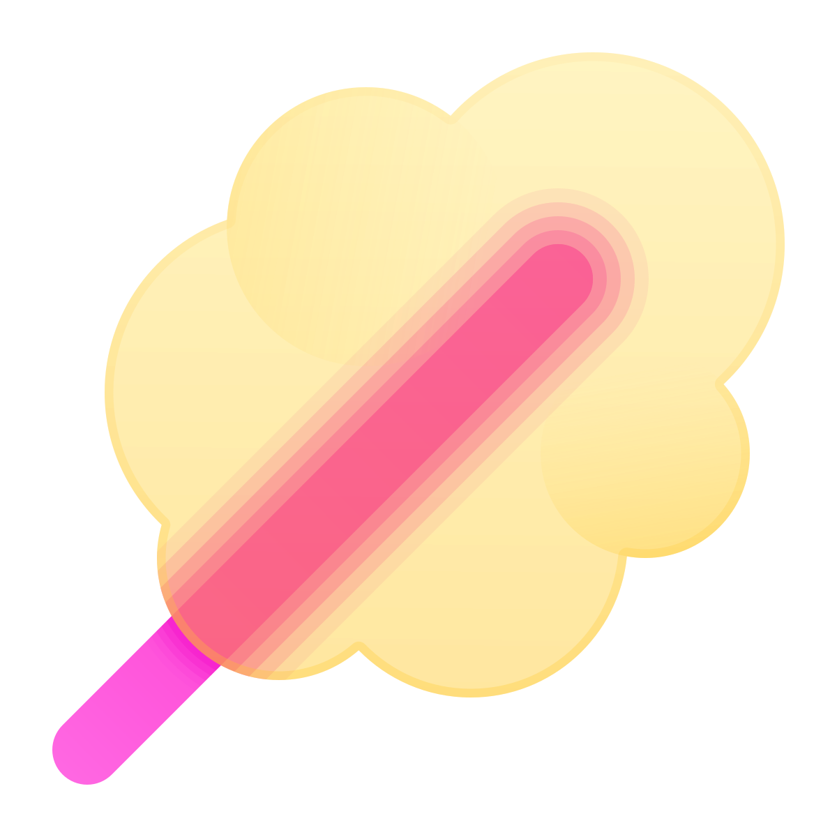 glassmorphism style cotton candy icon