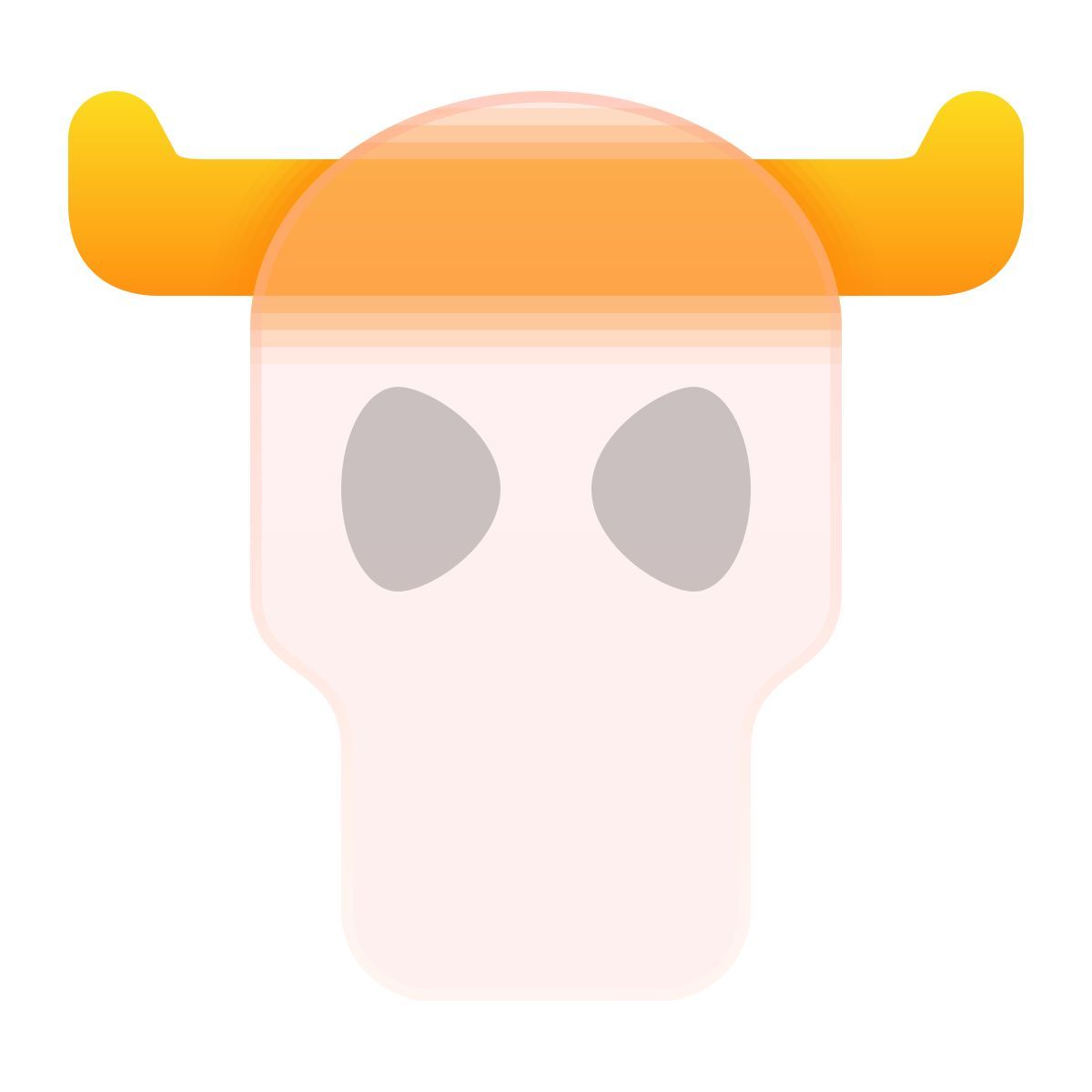 glassmorphism style cráneo de vaca icon