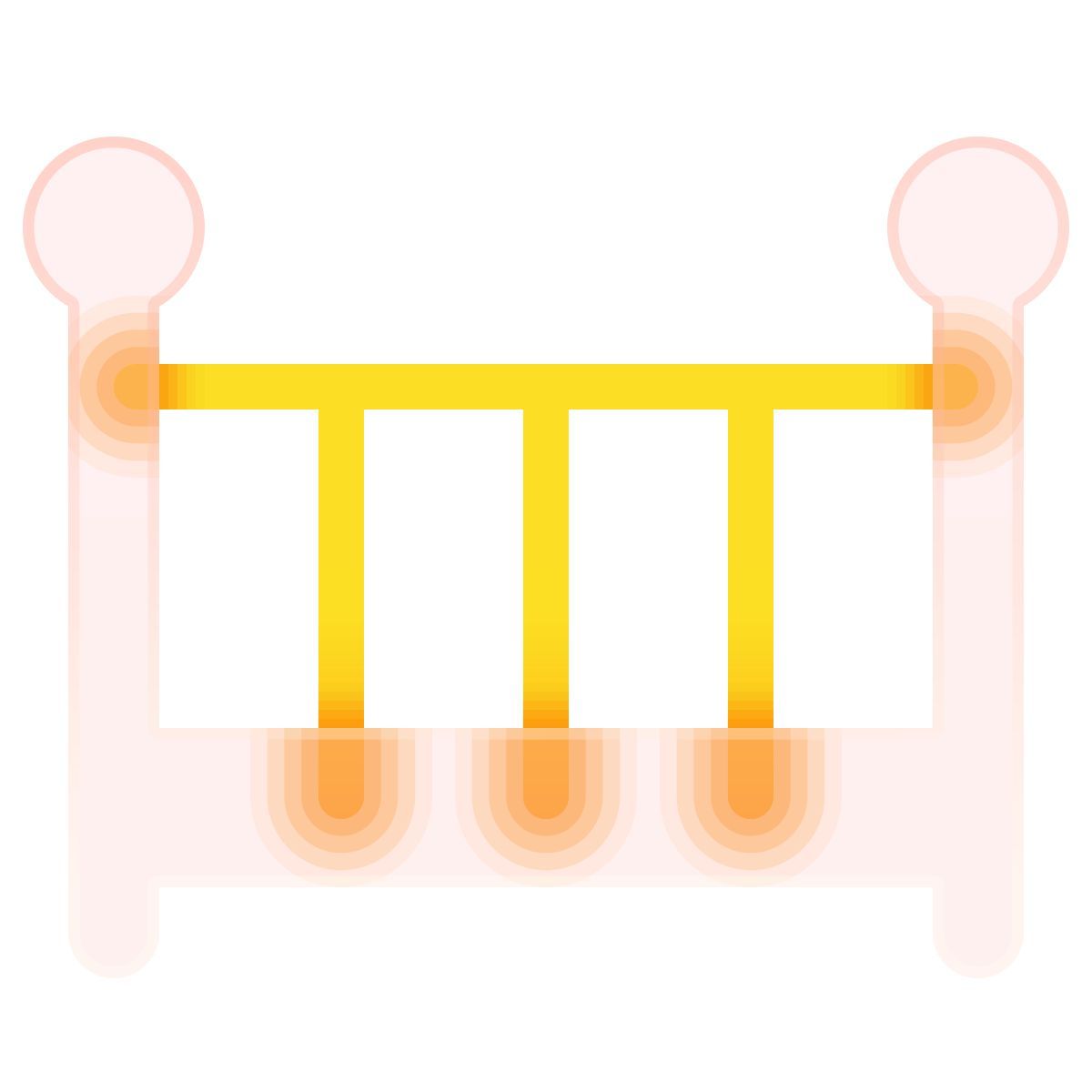 glassmorphism style детская кроватка icon