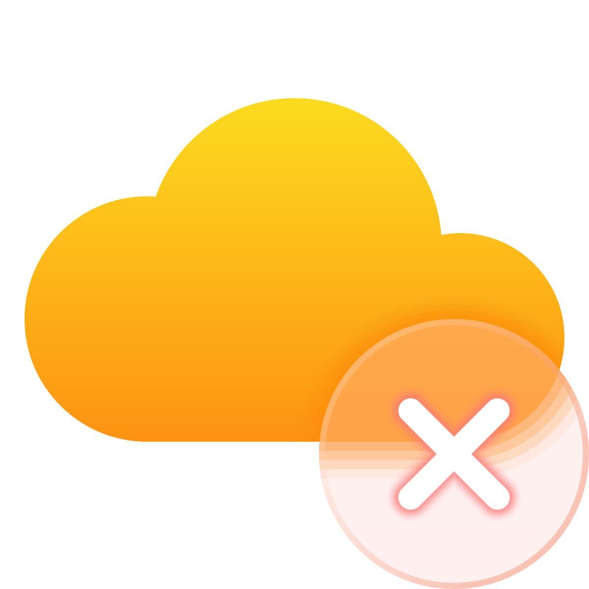 glassmorphism style удалить из облака icon